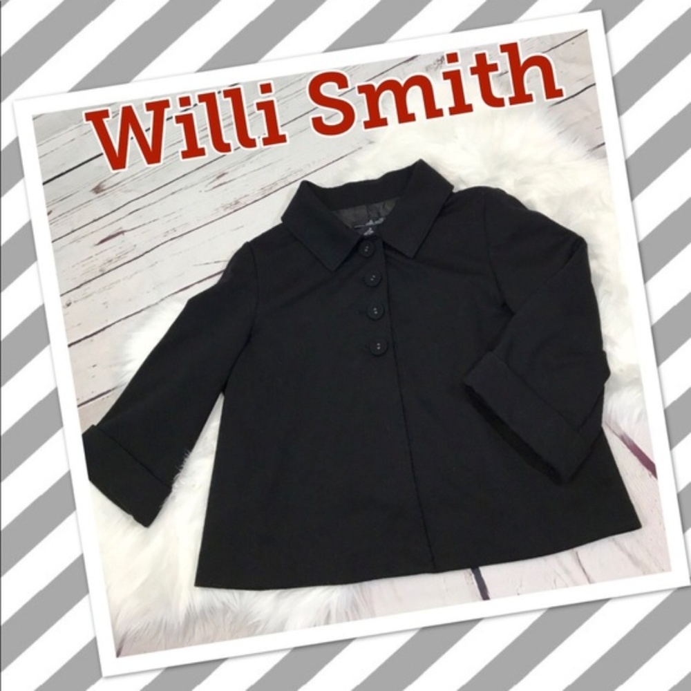 Willi Smith three button black blazer size medium